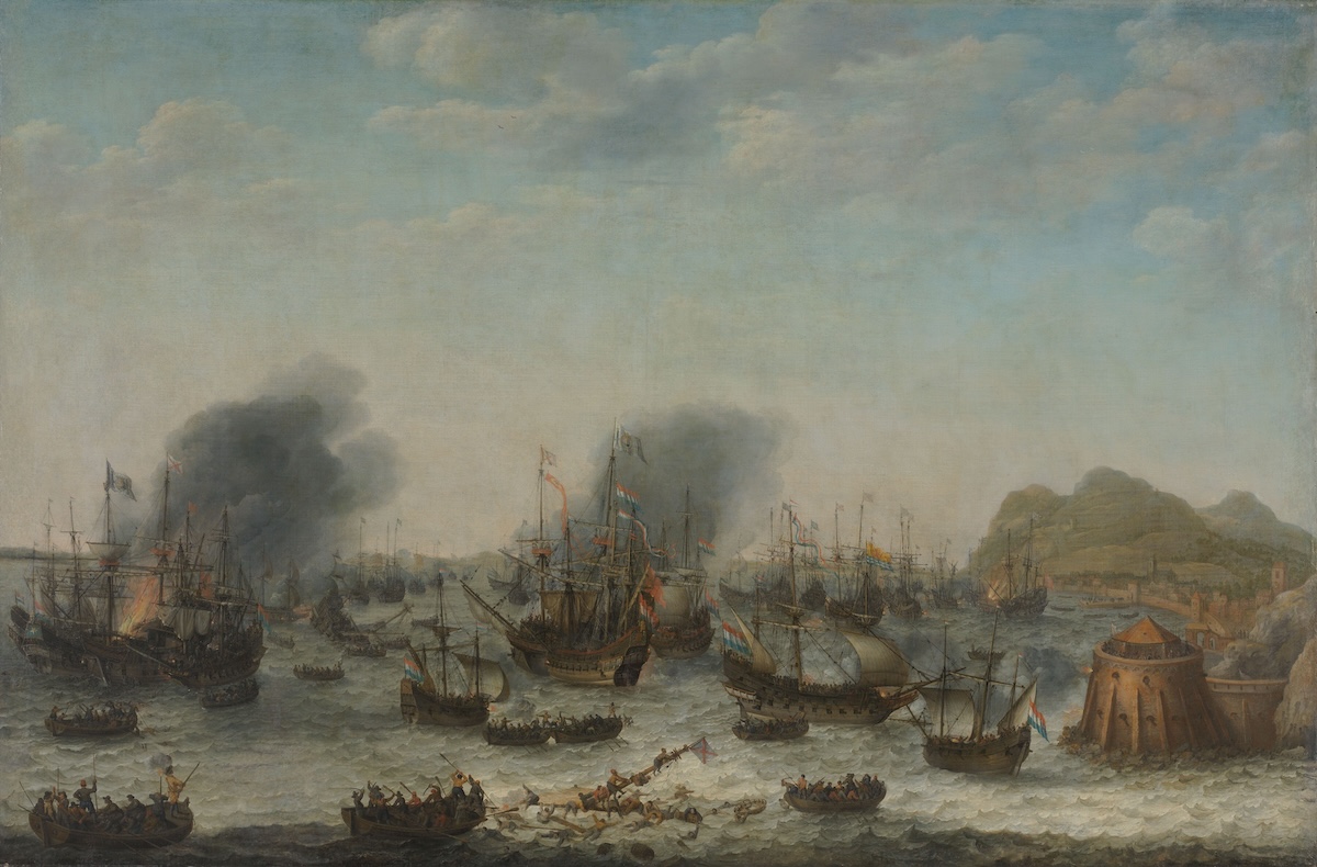 De overwinning op de Spanjaarden bij Gibraltar door een vloot onder bevel van admiraal Jacob van Heemskerck 25 april 1607 Adam Willaerts 1639 Rijksmuseum