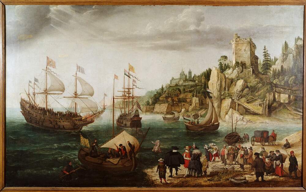 De inscheping van keurvorst Frederik V van de Palts Adam Willaerts Scheepvaartmuseum