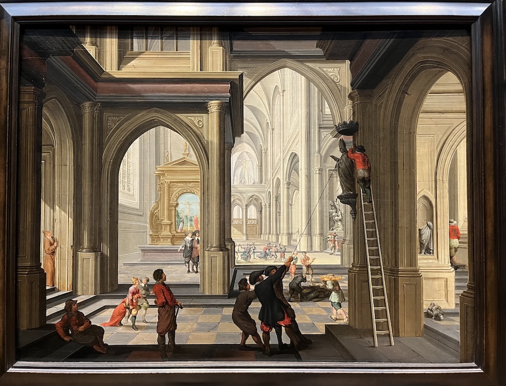 Dirck van Delen Beeldenstorm in een kerk Rijksmuseum