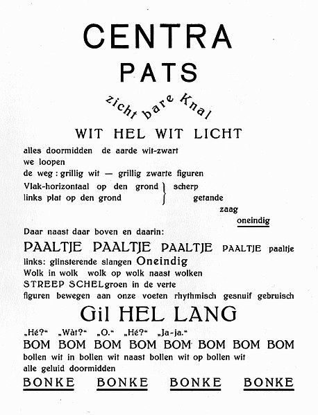 Gedicht IK Bonset Theo van Doesburg