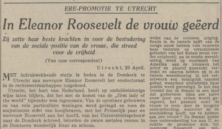 In Eleanor Roosevelt de vrouw geerd