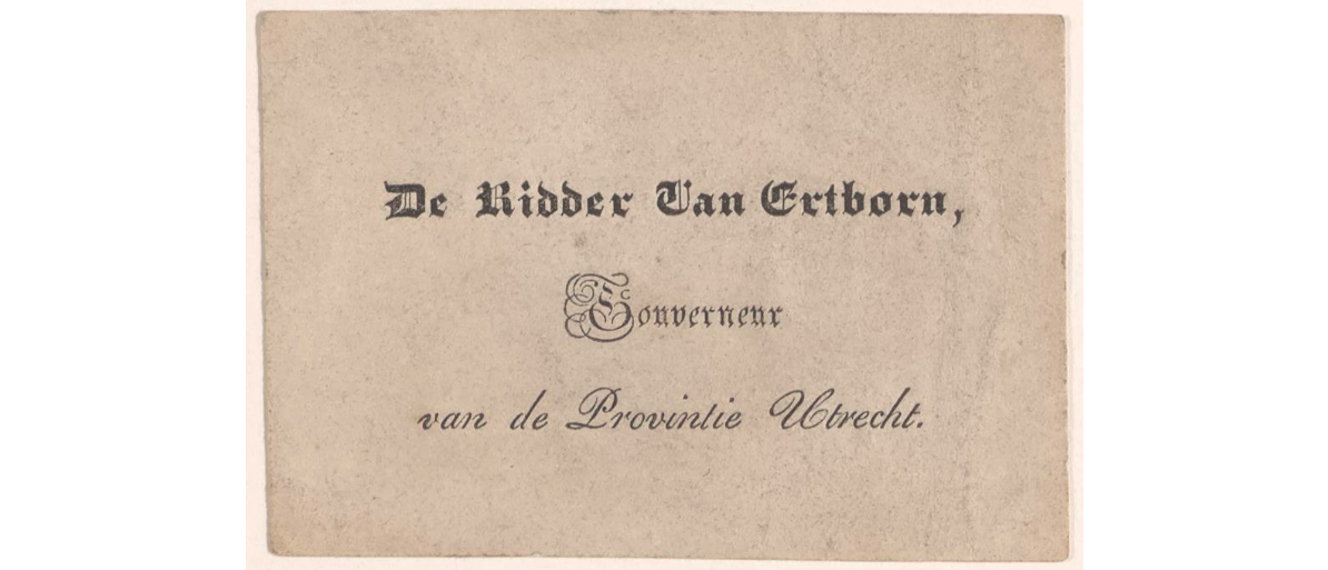 Visitekaart Ridder van Ertborn