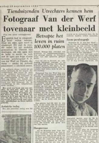 Fotograaf FF van der Werf UN 29 september 1962