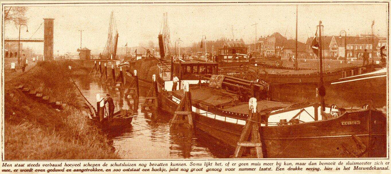 Gezicht op de sluizen in het Merwedekanaal 1933 HUA