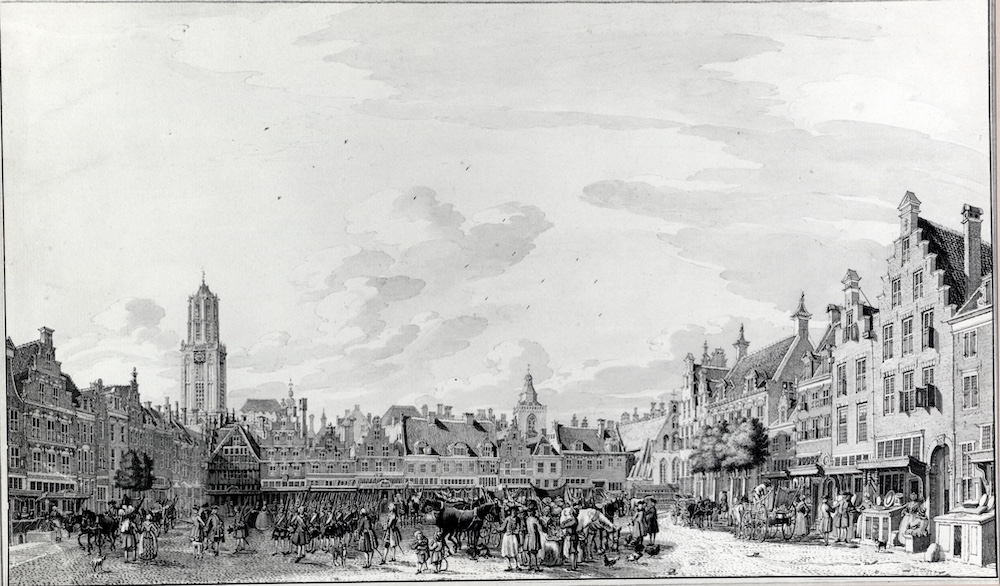 Gezicht Op De Neude Te Utrecht Uit Het Noorden Jan De Beijer 1744 Hua