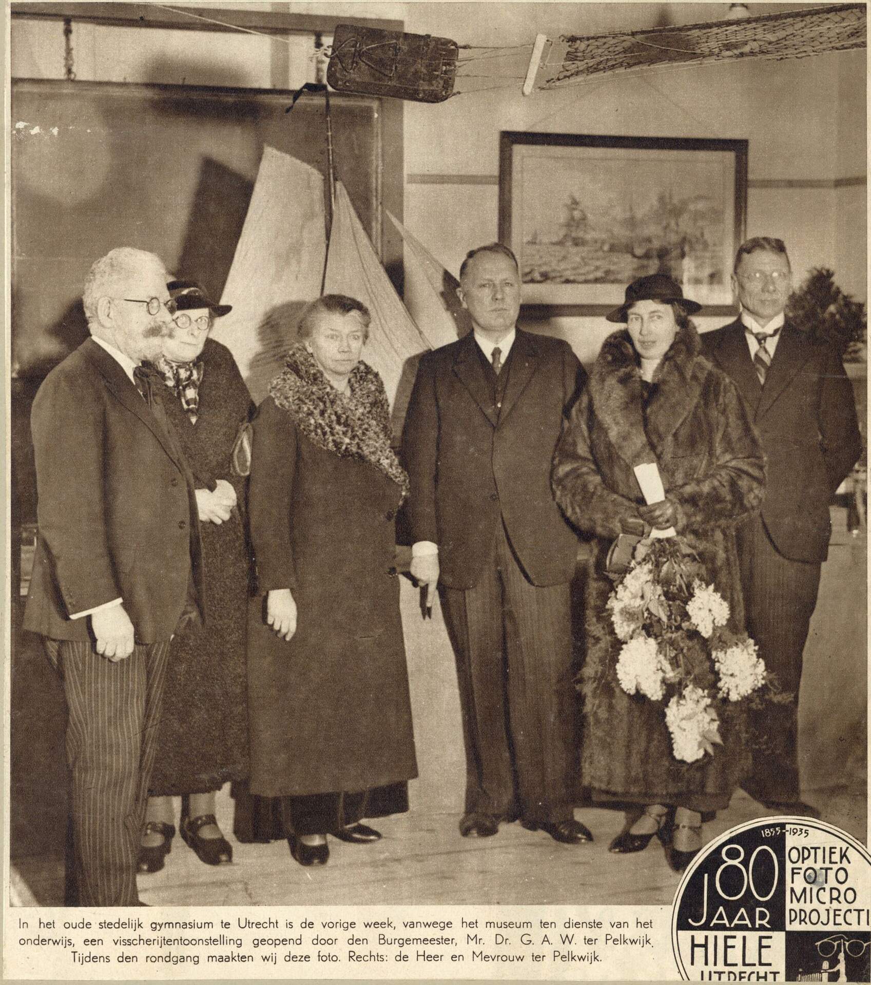 Opening Visserij tentoonstelling links dr. J. Olie jr. klein