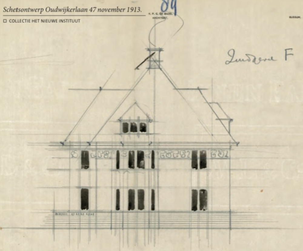 Schetsontwerp Villa Oudwijkerlaan 47 november 1913