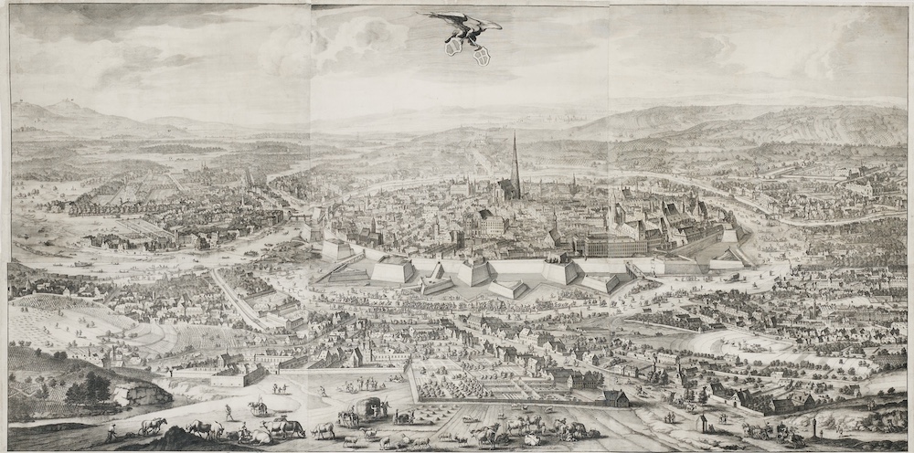 Vogelvlucht stad Wenen Folpert van Ouwenallen 1686 Wien Museum