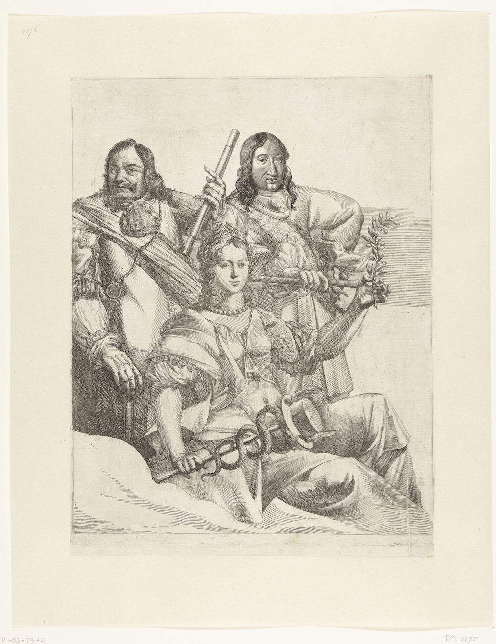 Allegorisch portret van de admiraals Michiel de Ruyter en Willem Joseph Baron van Ghent ca 1667 Romeyn de Hooghe 1667 Rijksmuseum