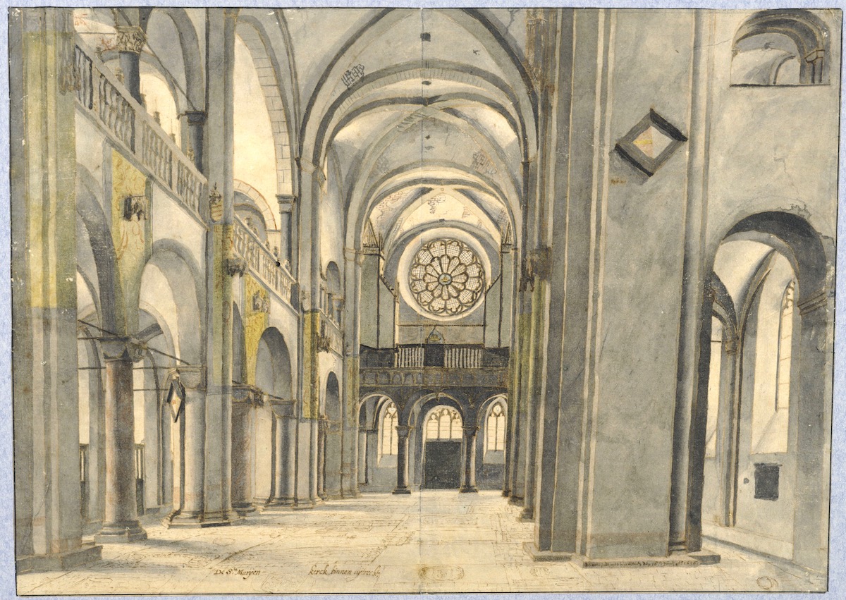Saenredam Mariakerk tekening 1636 Het Utrechts Archief