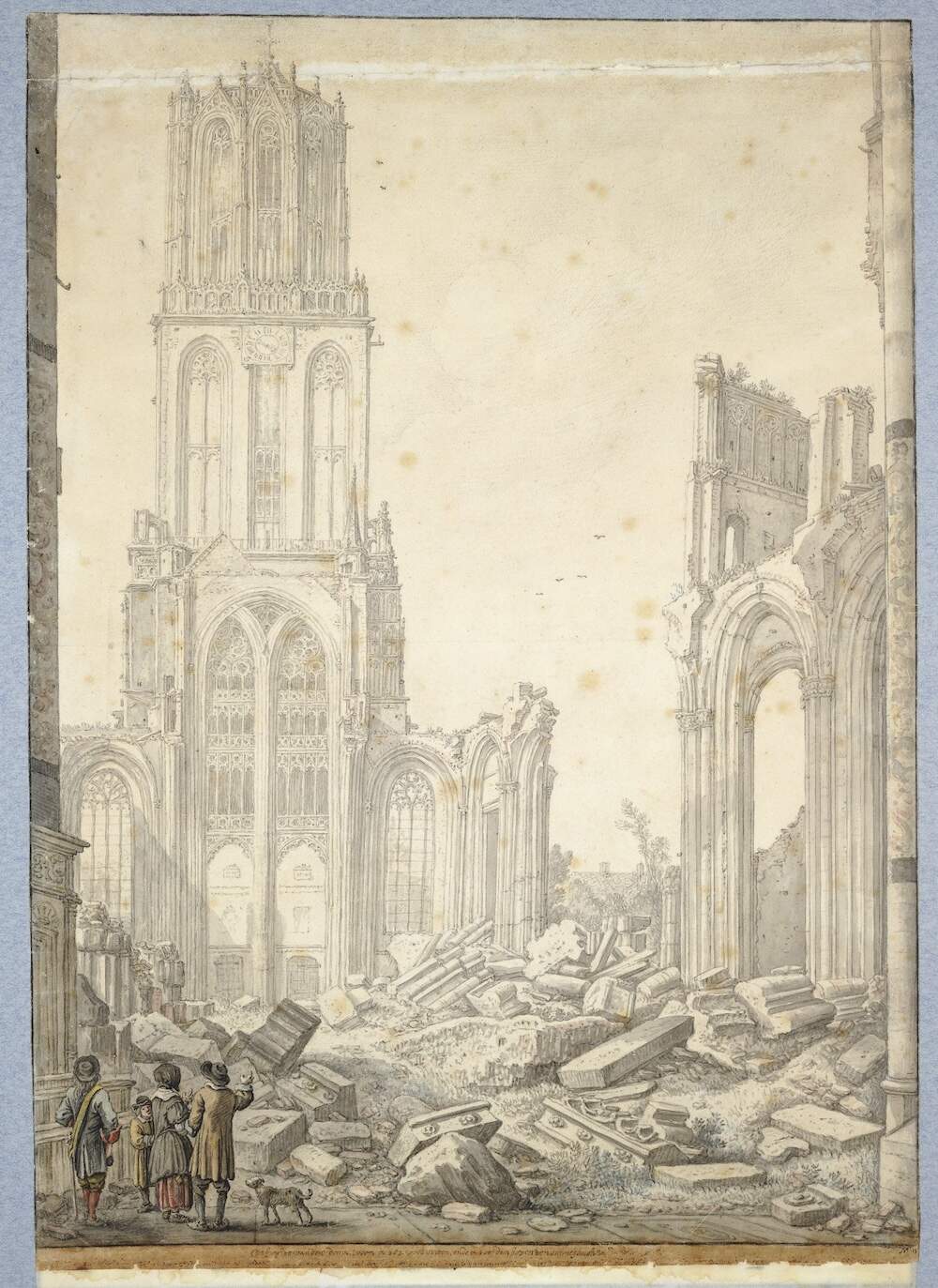 Schade Domkerk met zicht op Domtoren Herman Saftleven