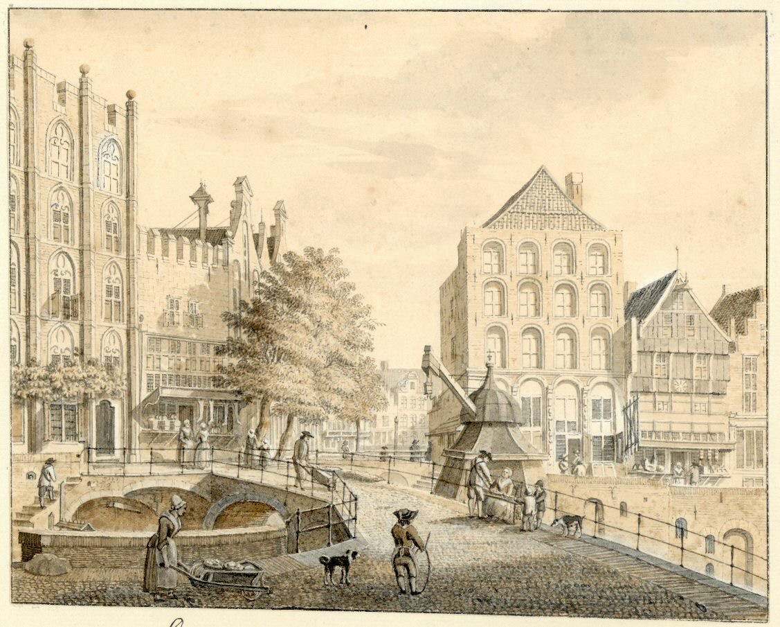 Gezicht op Stadskraan Utrecht Jan de Beijer 1736 1750