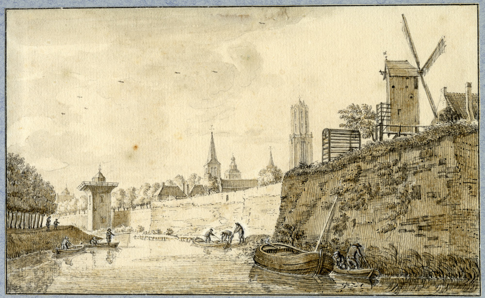 Stadsbuitengracht met bastion Sterrenburg Jan de Beijer 1736 HUA