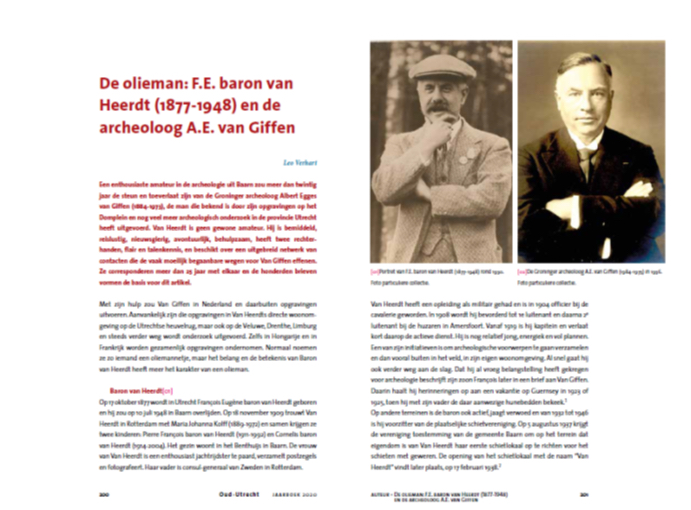 Van Heerdt en Van Giffen Jaarboek Oud Utrecht 2020