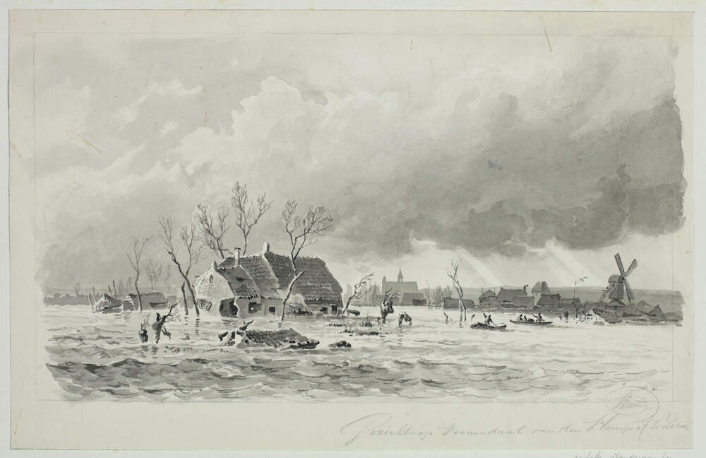 X6190 206246 Gezicht op Veenendaal vanaf De Klomp tekening Srensen 1855 HUA