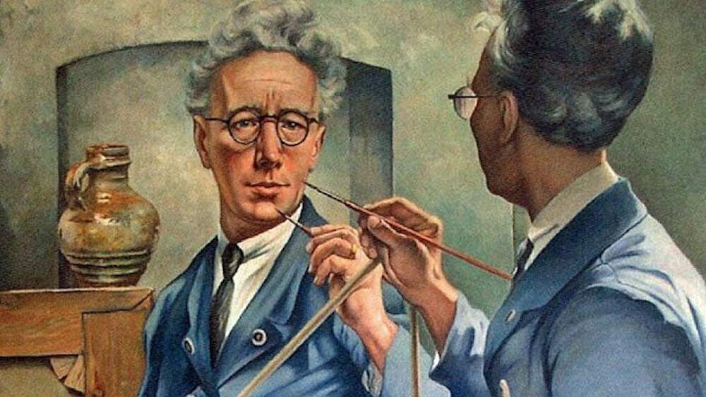 Dubbel zelfportret Willem van Leusden detail